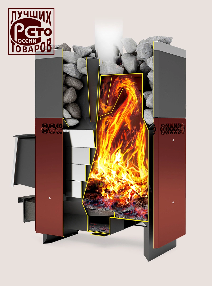 Дровяная печь для бани Русь-12 ЛУ - Теплодар