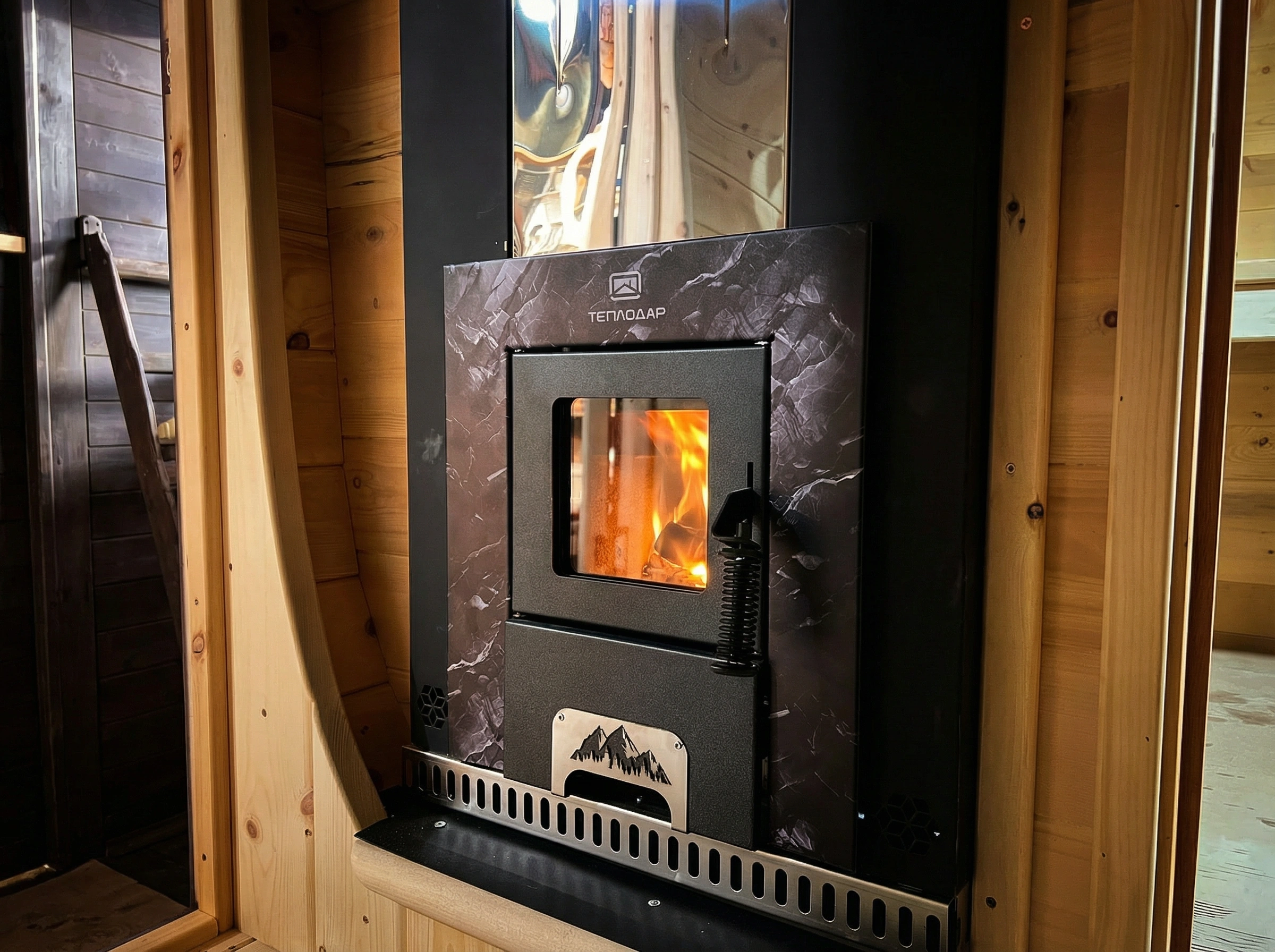 Печь для бани Скала 12Т стекло - Теплодар